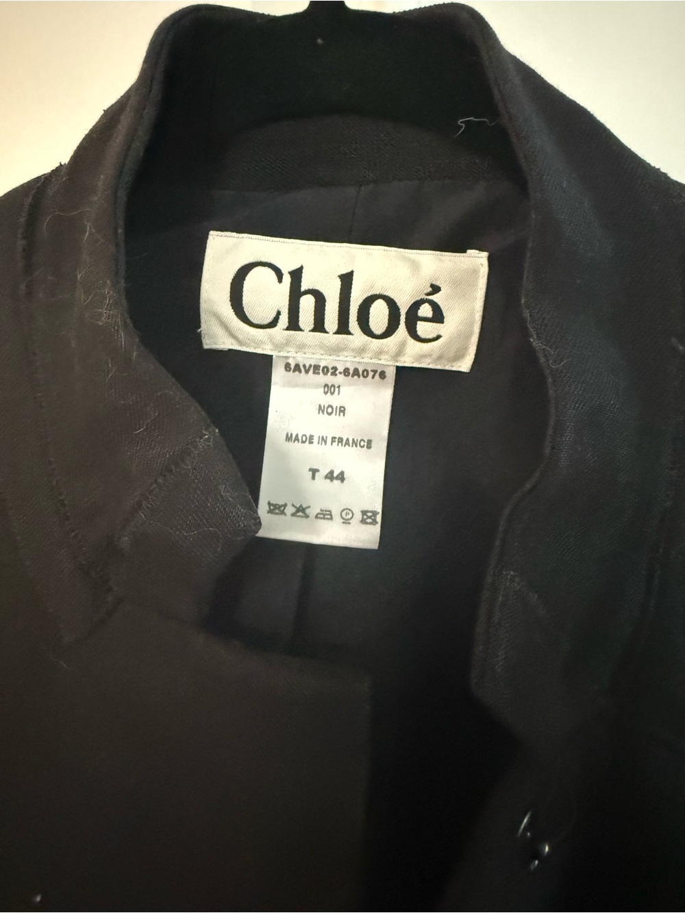 Chloé Black Cropped Button-Front Jacket - Picture 3 of 4